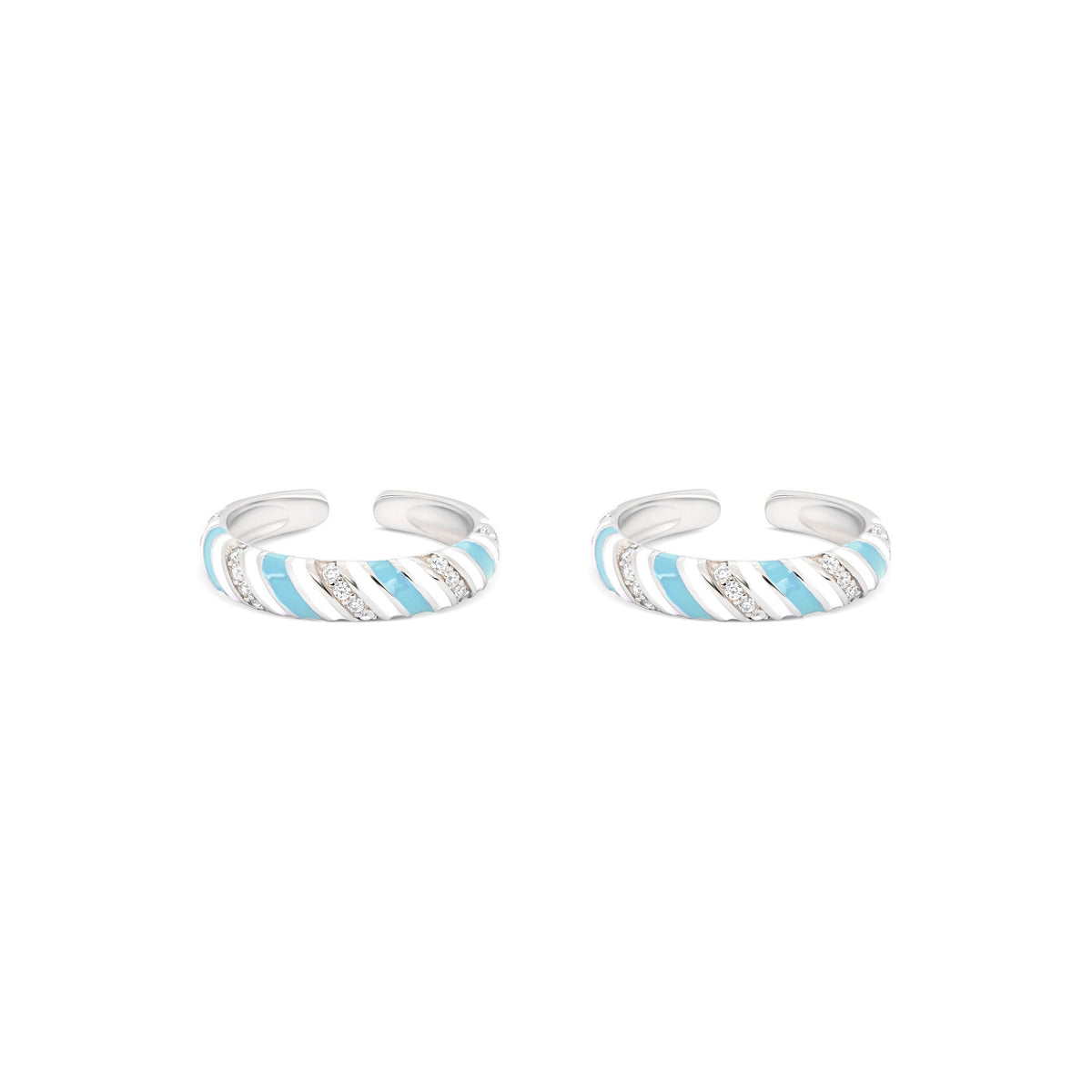 Candy Swirl Silver Toe Ring