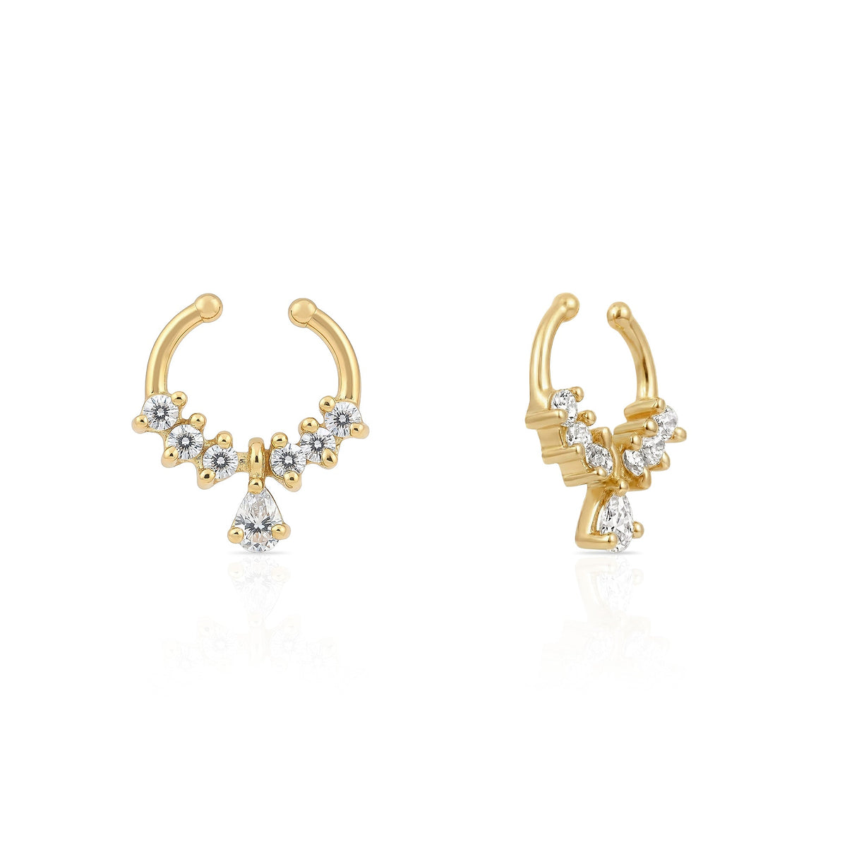 Teardrop Charm Septum Nose Ring