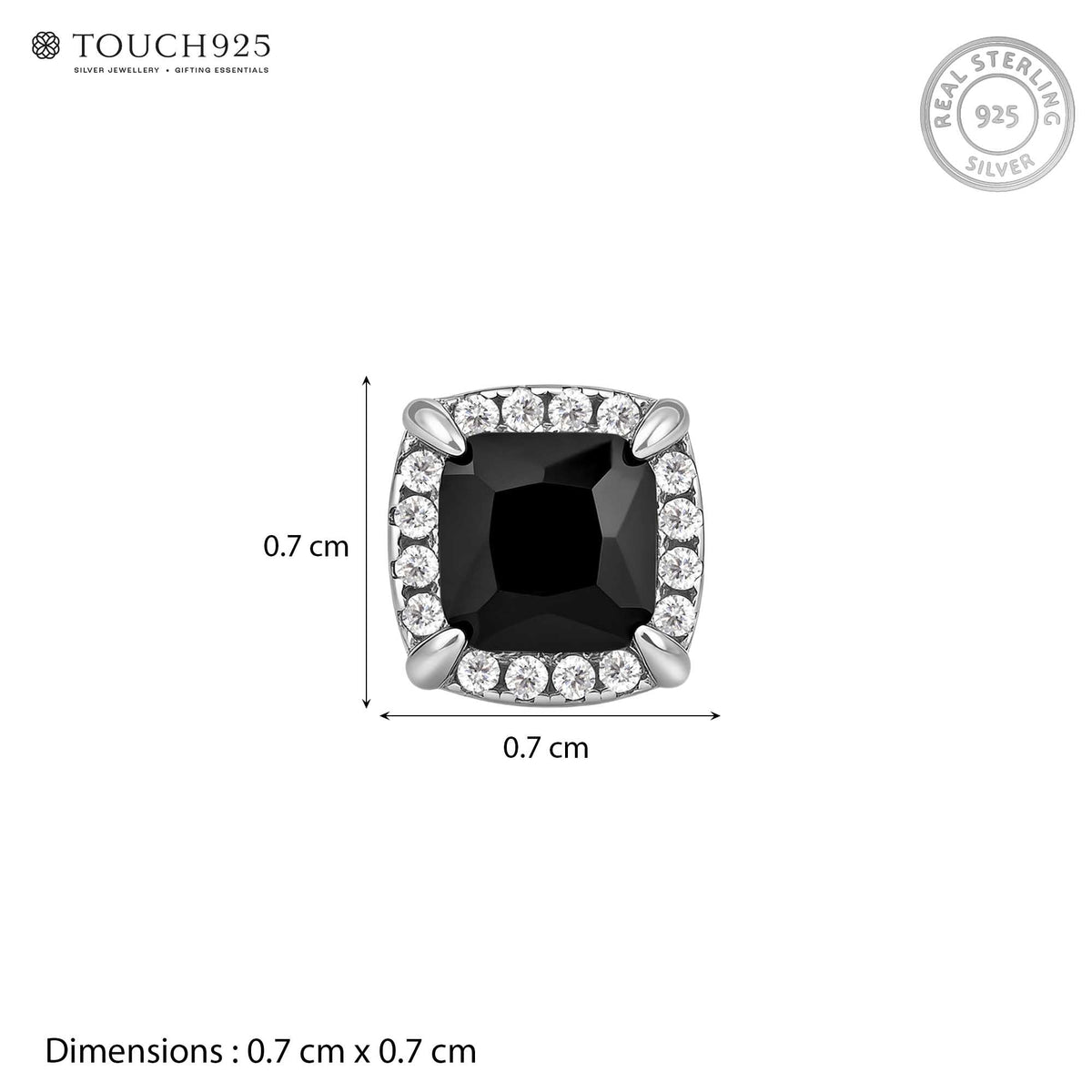 Black Onyx Halo Stud