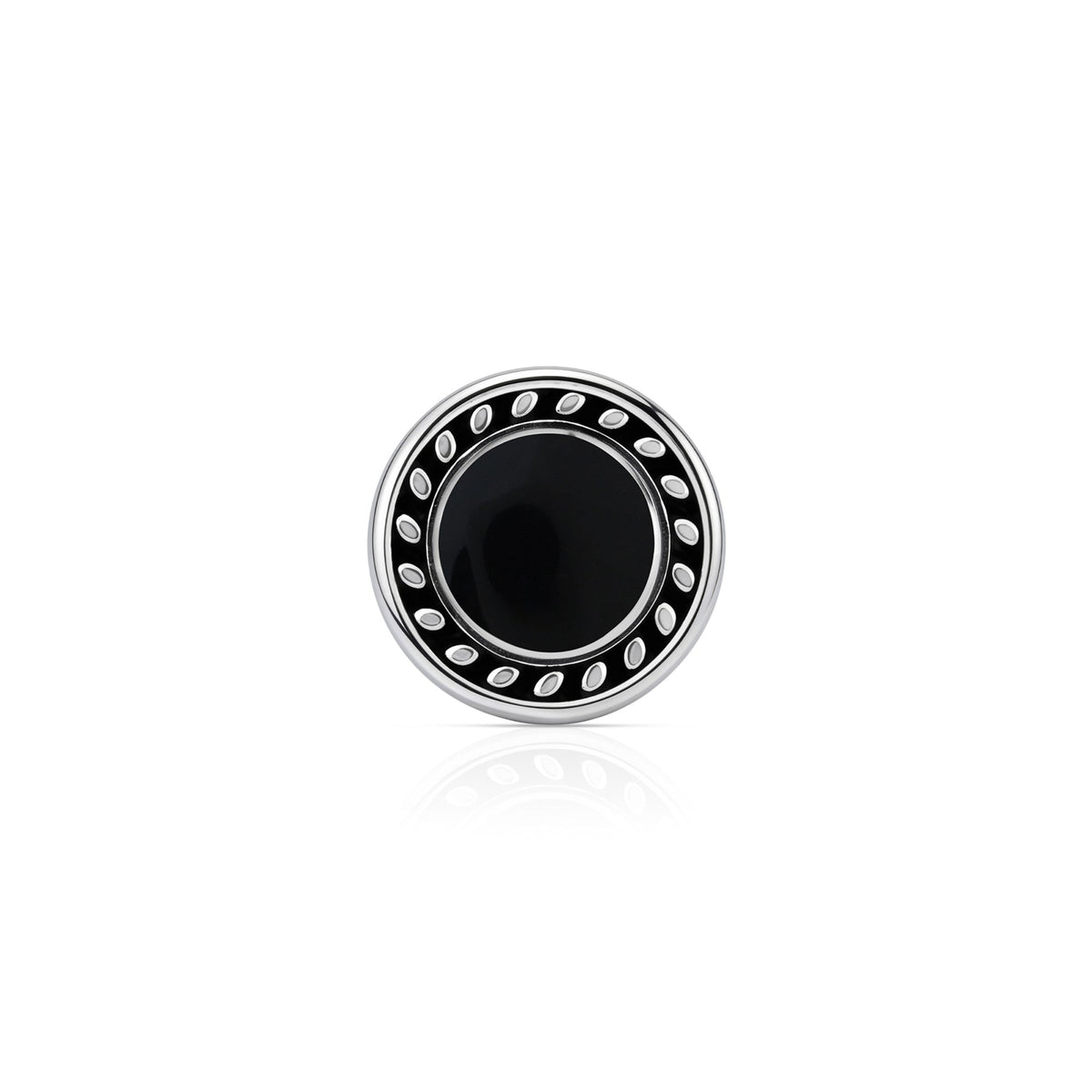 Circular Onyx Enamel Stud