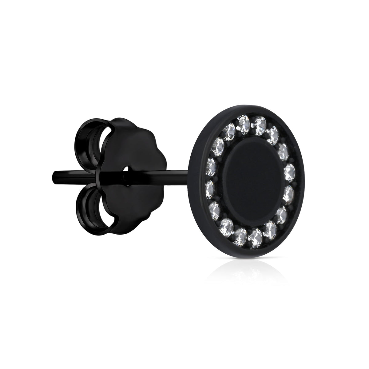 Black Halo Circular Stud
